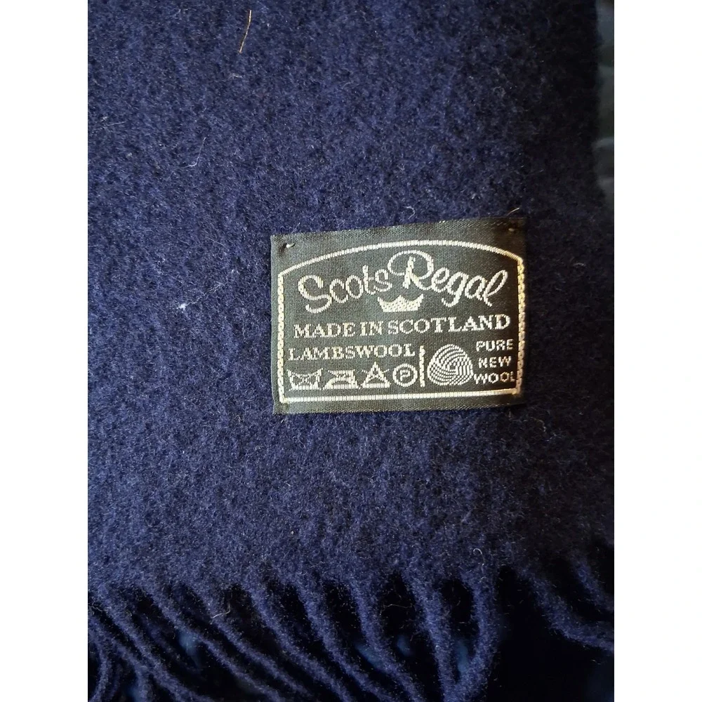 Scots Regal Pure New Lambswool Navy Fringed Scarf‎ 66